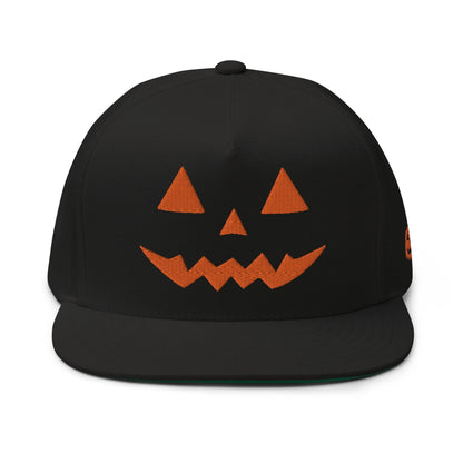 Harris Walz Jack-O’-Lantern Pumpkin Halloween Embroidered Flat Bill Brim 5 Panel Snapback Hat