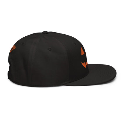Harris Walz Jack-O’-Lantern Pumpkin Halloween Embroidered Flat Bill Brim High Crown Snapback Hat