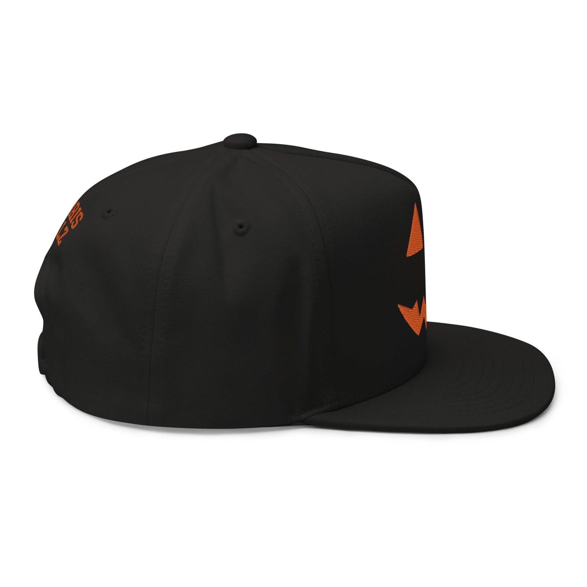 Harris Walz Jack-O’-Lantern Pumpkin Halloween Embroidered Flat Bill Brim 5 Panel Snapback Hat