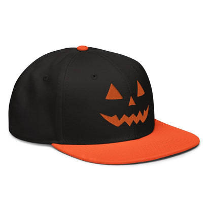 Harris Walz Jack-O’-Lantern Pumpkin Halloween Embroidered Flat Bill Brim High Crown Snapback Hat