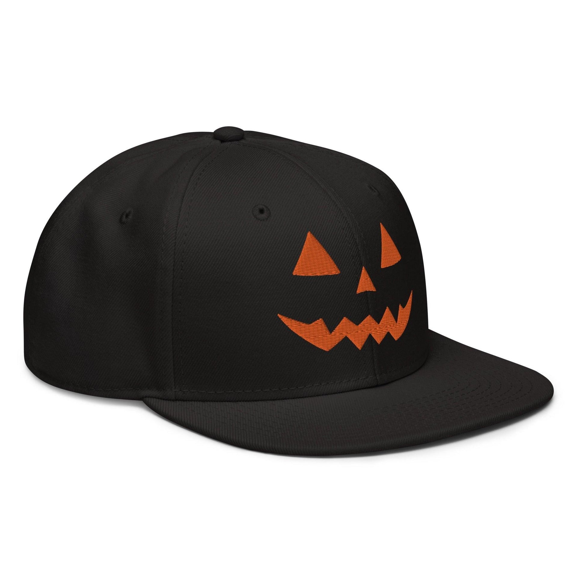 Harris Walz Jack-O’-Lantern Pumpkin Halloween Embroidered Flat Bill Brim High Crown Snapback Hat