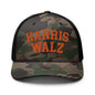 Harris-Walz Midwest Princess Parody Embroidered Camo Trucker Hat Orange - Camo/Black