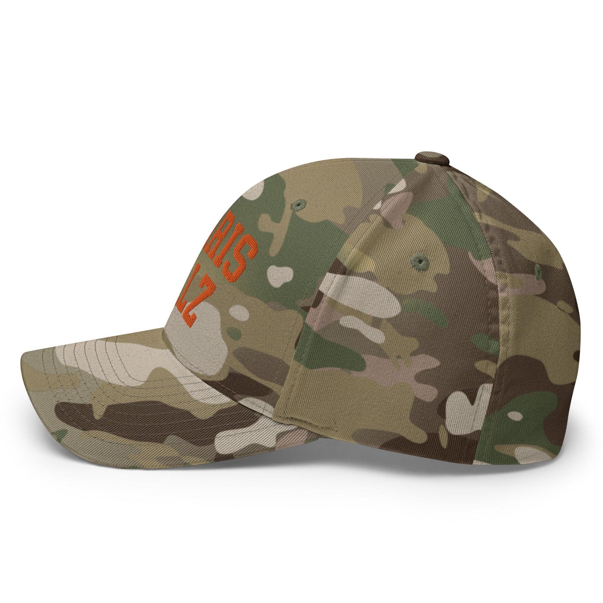 Harris-Walz Midwest Princess Parody Embroidered Stretch Fit Baseball Hat Orange Camo