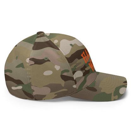 Harris-Walz Midwest Princess Parody Embroidered Stretch Fit Baseball Hat Orange Camo