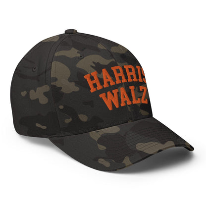 Harris-Walz Midwest Princess Parody Embroidered Stretch Fit Baseball Hat Orange Camo