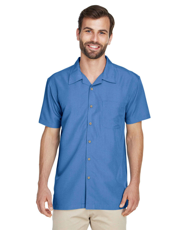 Harriton Men’s Barbados Textured Camp Shirt M560 - Woven Shirts