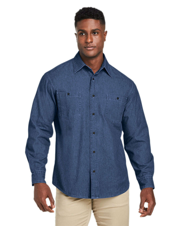 Harriton Men’s Denim Shirt-Jacket M540 - Woven Shirts