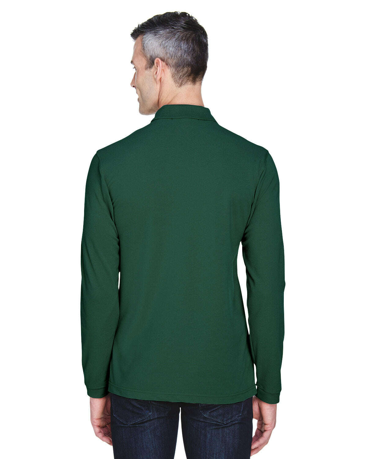 Polos-Harriton Men's Easy Blend™ Long-Sleeve Polo M265L-torontoscreenprinting.ca