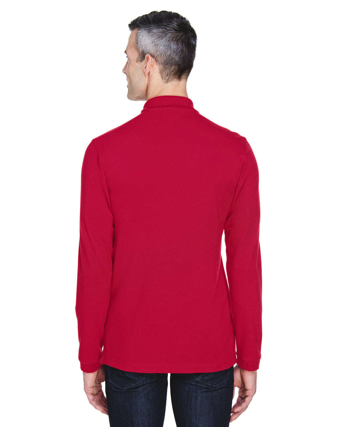 Polos-Harriton Men's Easy Blend™ Long-Sleeve Polo M265L-torontoscreenprinting.ca