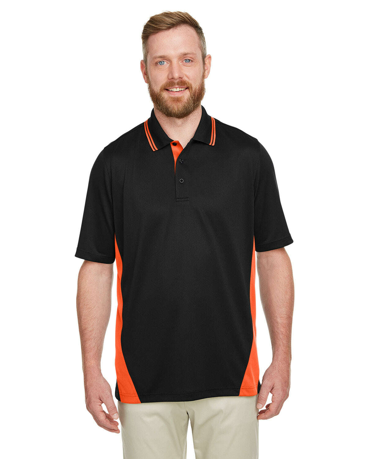 Polos-Harriton-BLACK / TM ORANGE / 5XL-torontoscreenprinting.ca