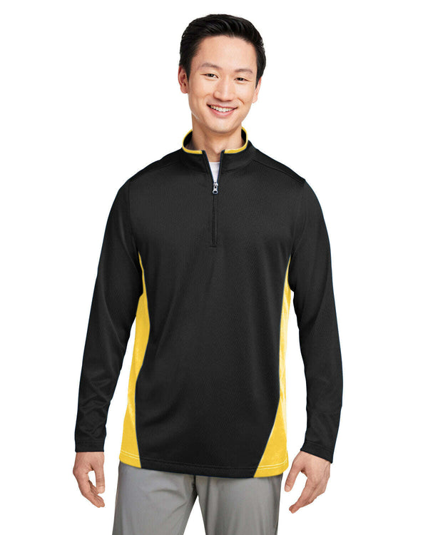 Harriton Men’s Flash Snag Protection Plus IL Colorblock Quarter-Zip M786 - Knits And Layering