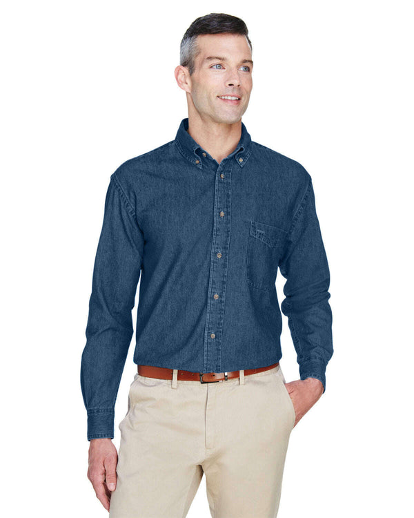 Harriton Men’s Long-Sleeve Denim Shirt M550 - Woven Shirts