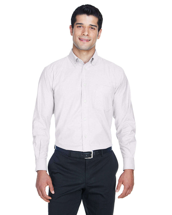 Harriton Men’s Long-Sleeve Oxford with Stain-Release M600 - Woven Shirts