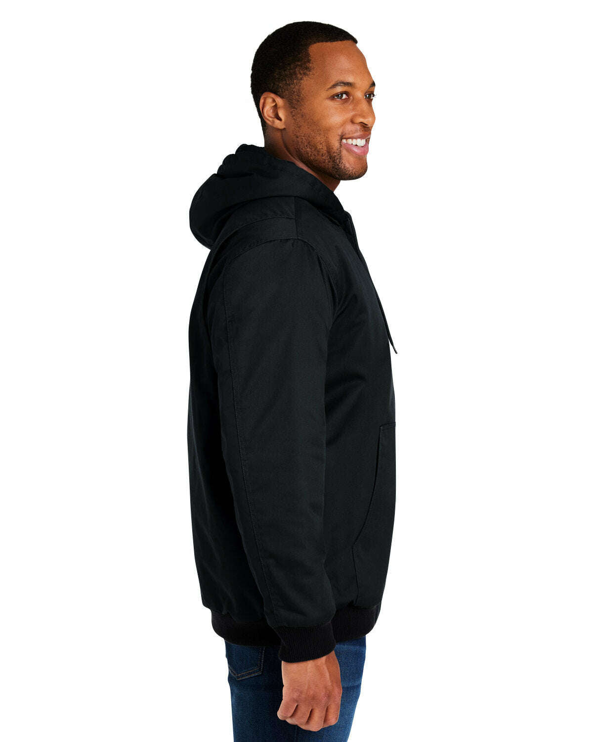 Outerwear-Harriton Men's Tall ClimaBloc® Heavyweight Hooded Full-Zip Jacket M722T-torontoscreenprinting.ca