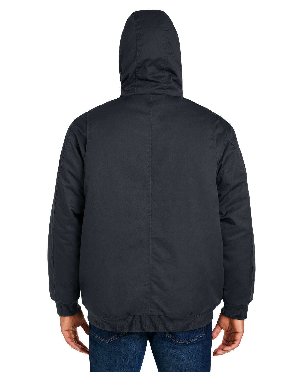 Outerwear-Harriton Men's Tall ClimaBloc® Heavyweight Hooded Full-Zip Jacket M722T-torontoscreenprinting.ca