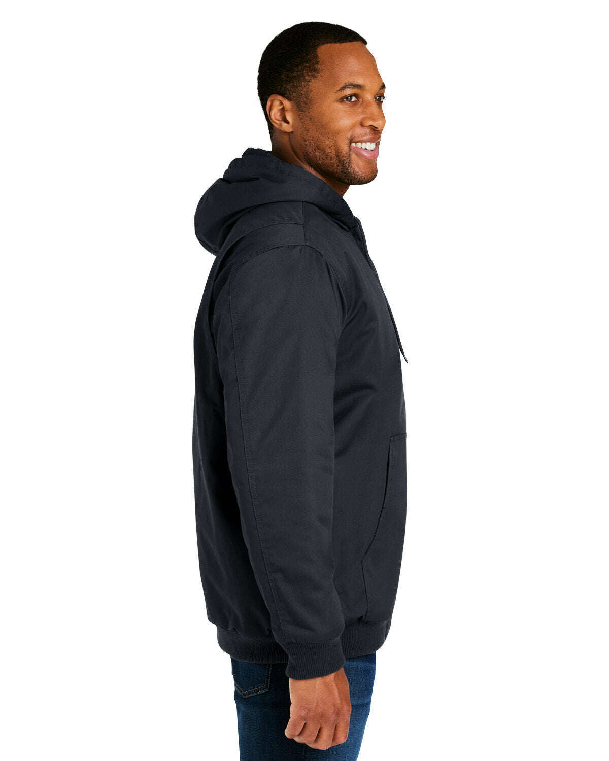 Outerwear-Harriton Men's Tall ClimaBloc® Heavyweight Hooded Full-Zip Jacket M722T-torontoscreenprinting.ca