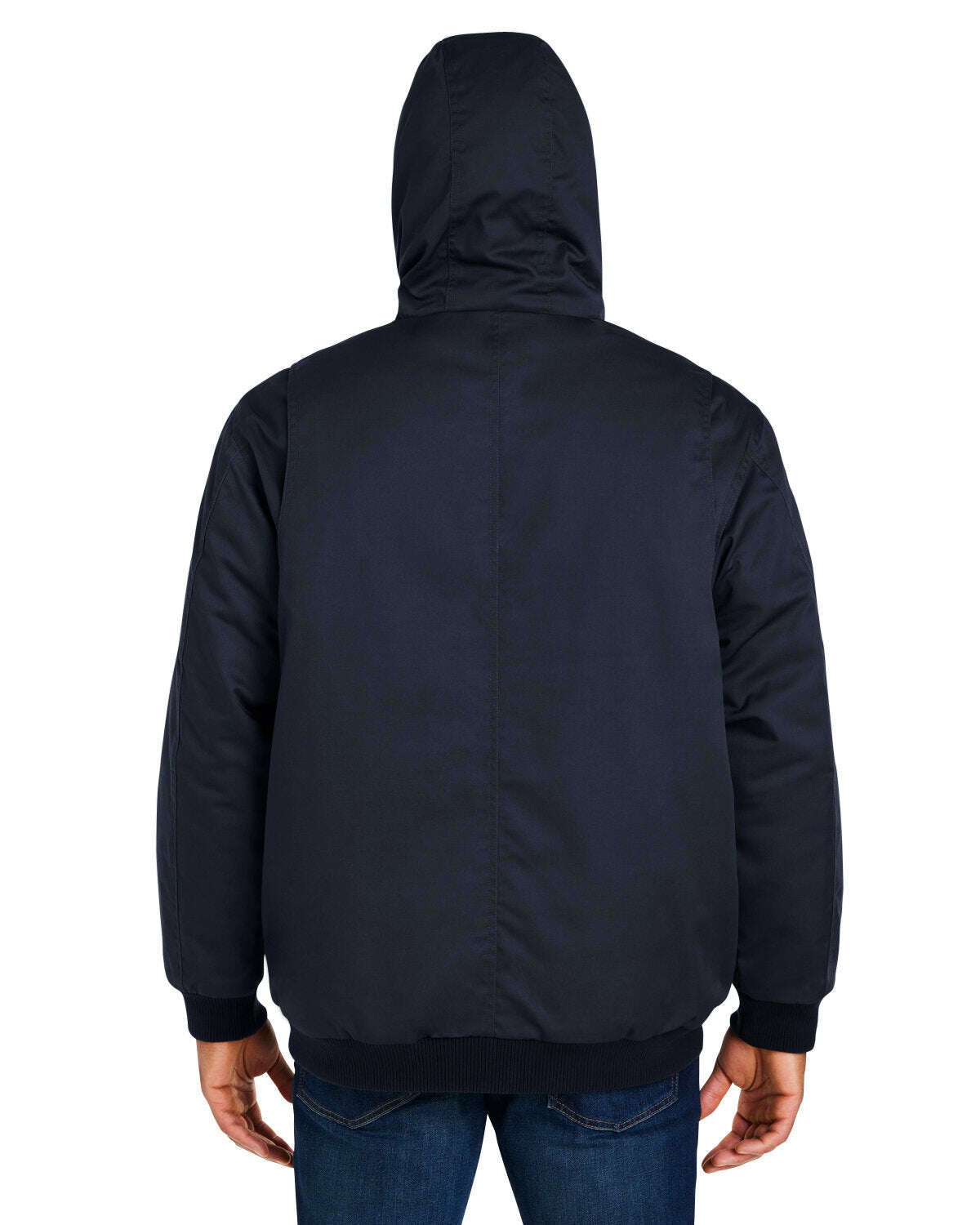 Outerwear-Harriton Men's Tall ClimaBloc® Heavyweight Hooded Full-Zip Jacket M722T-torontoscreenprinting.ca