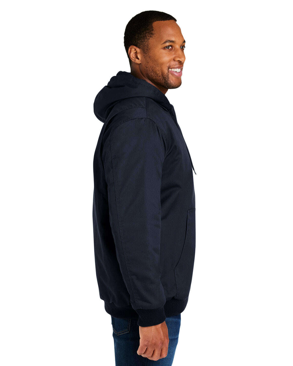 Outerwear-Harriton Men's Tall ClimaBloc® Heavyweight Hooded Full-Zip Jacket M722T-torontoscreenprinting.ca