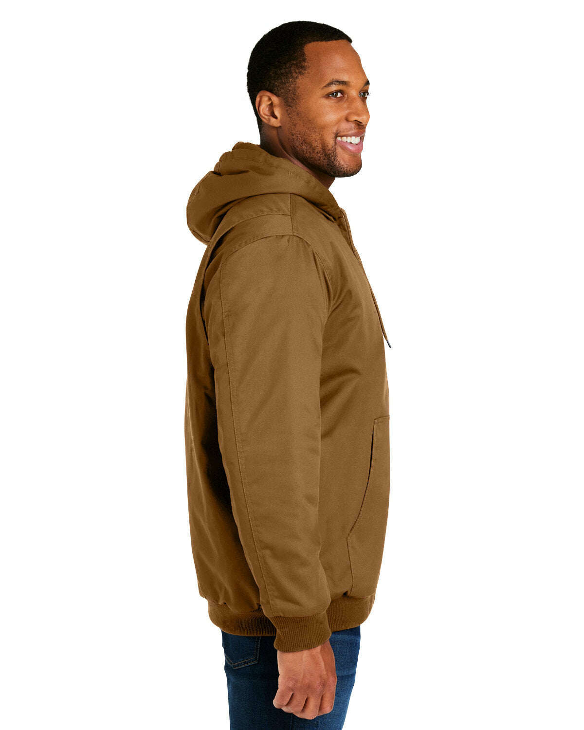 Outerwear-Harriton Men's Tall ClimaBloc® Heavyweight Hooded Full-Zip Jacket M722T-torontoscreenprinting.ca