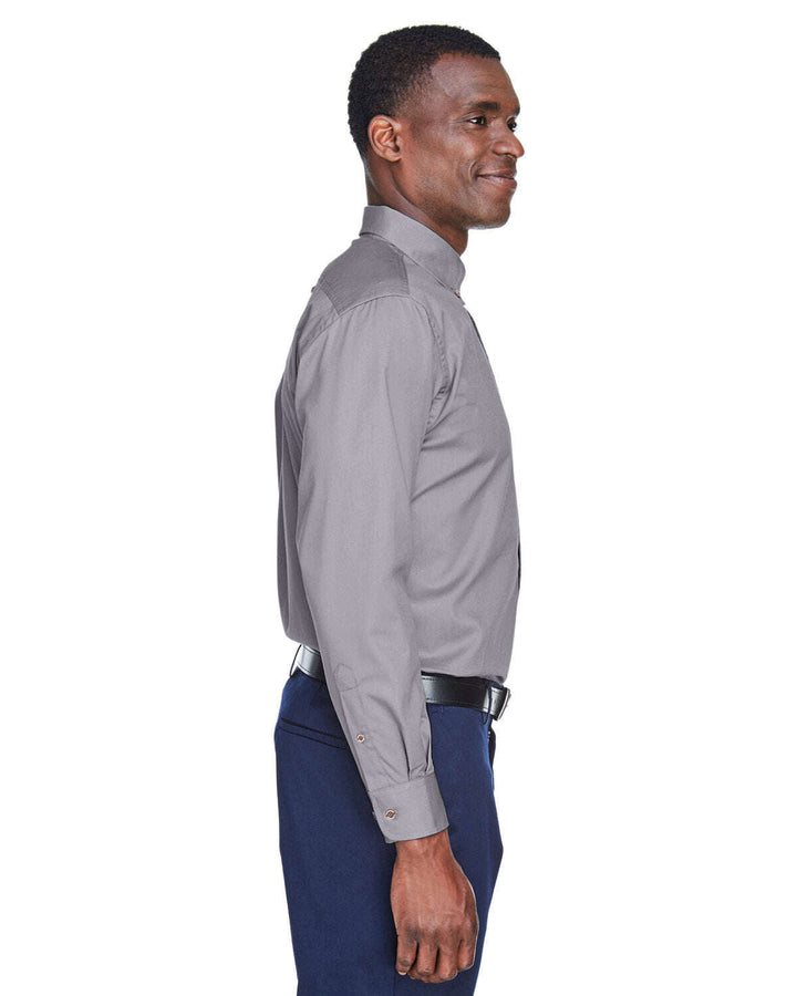 Harriton Men’s Tall Easy Blend™ Long-Sleeve Twill Shirt with Stain-Release M500T - Woven Shirts