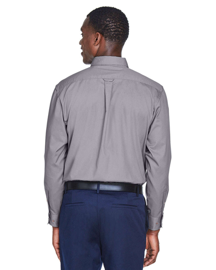 Harriton Men’s Tall Easy Blend™ Long-Sleeve Twill Shirt with Stain-Release M500T - Woven Shirts