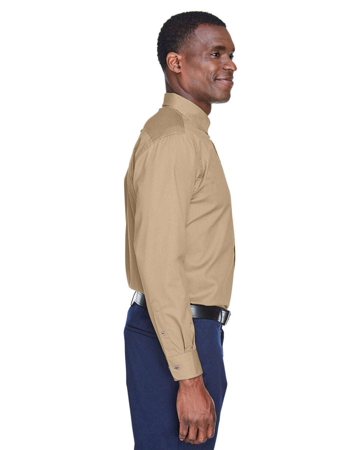 Harriton Men’s Tall Easy Blend™ Long-Sleeve Twill Shirt with Stain-Release M500T - Woven Shirts