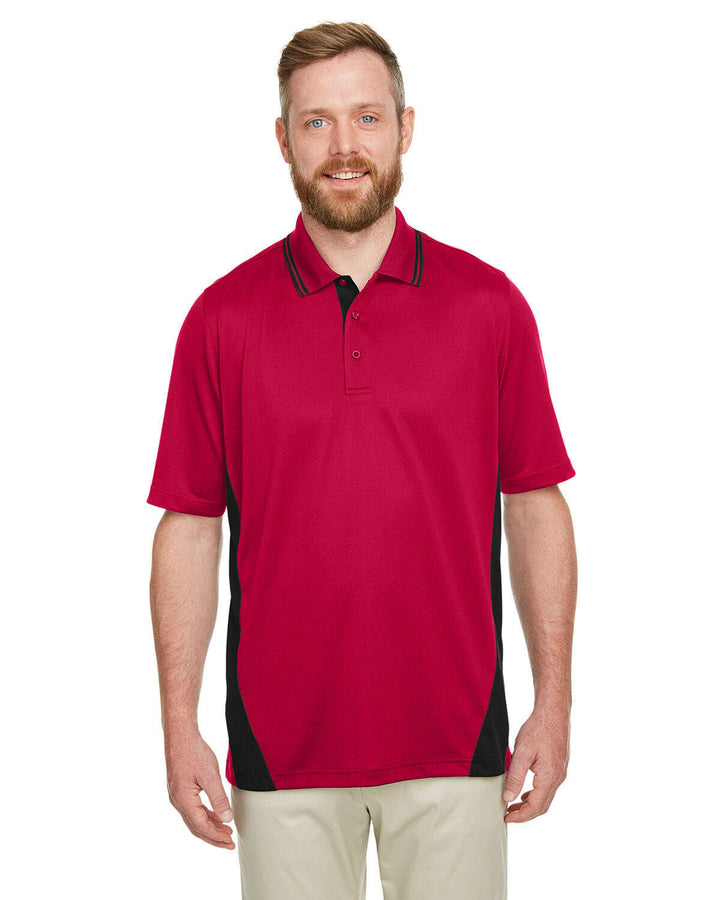 Harriton Men’s Tall Flash Snag Protection Plus IL Colorblock Polo M386T - RED / BLACK / LT - Polos