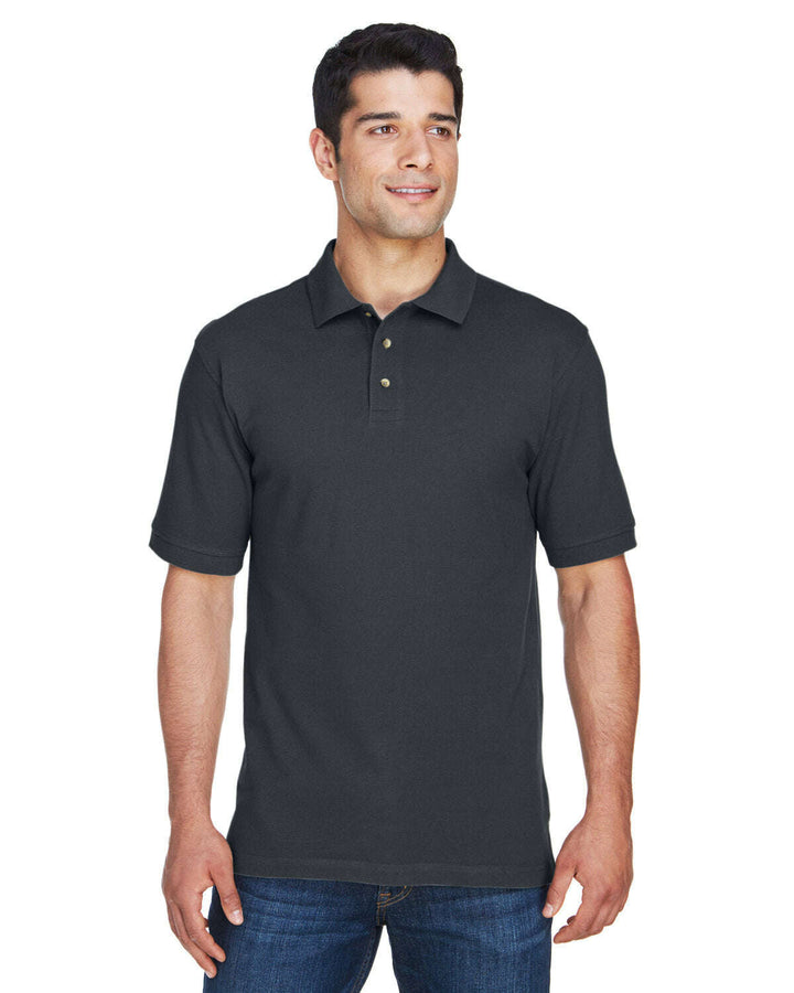 Harriton Men’s Tall Short-Sleeve Polo M200T - BLACK / XLT - Polos