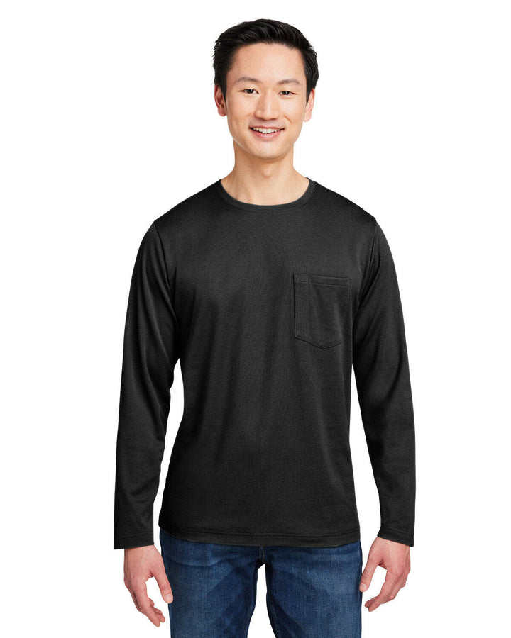 Harriton Unisex Charge Snag and Soil Protect Long-Sleeve T-Shirt M118L - BLACK / 5XL - T-Shirts