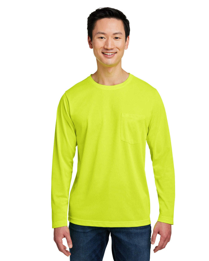 Harriton Unisex Charge Snag and Soil Protect Long-Sleeve T-Shirt M118L - SAFETY YELLOW / 5XL - T-Shirts