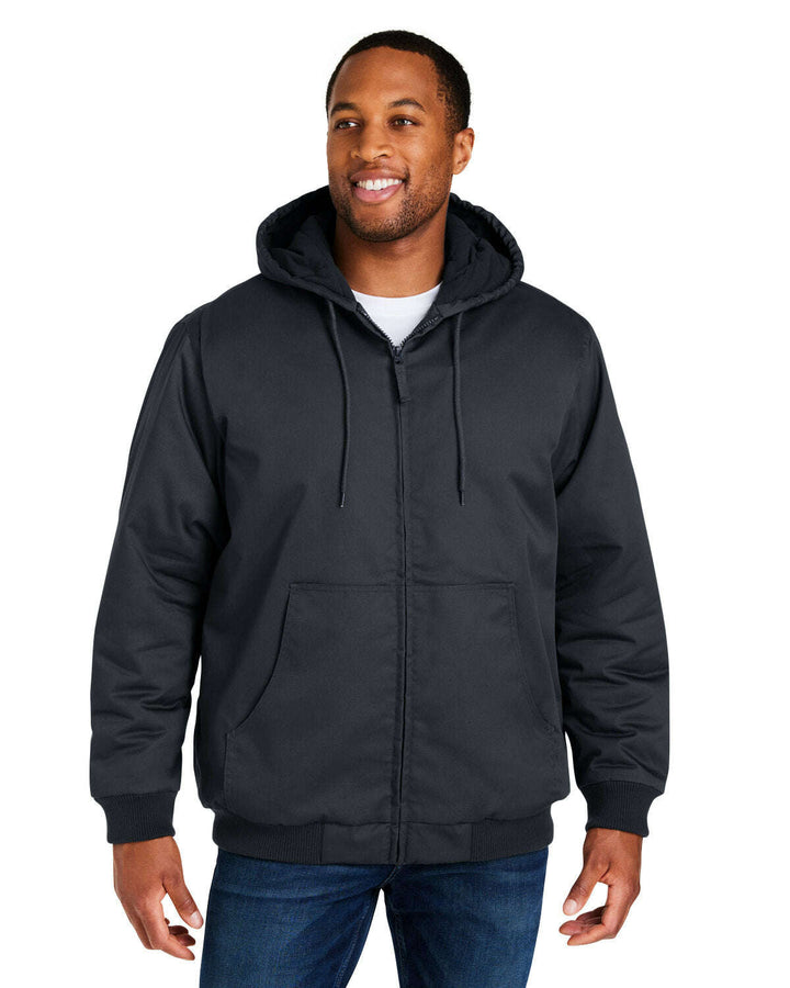 Harriton Unisex ClimaBloc® Heavyweight Hooded Full-Zip Jacket M722 - DARK CHARCOAL / 5XL - Outerwear