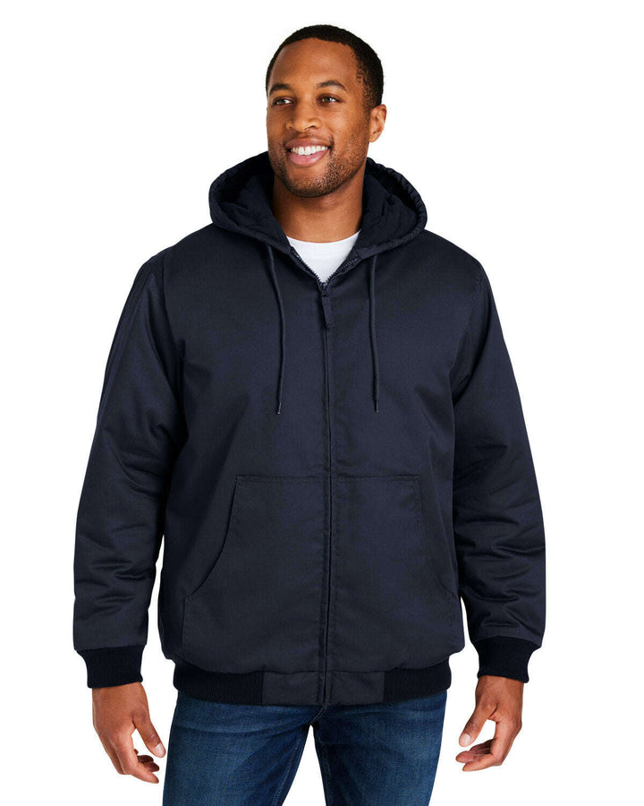 Harriton Unisex ClimaBloc® Heavyweight Hooded Full-Zip Jacket M722 - DARK NAVY / 5XL - Outerwear