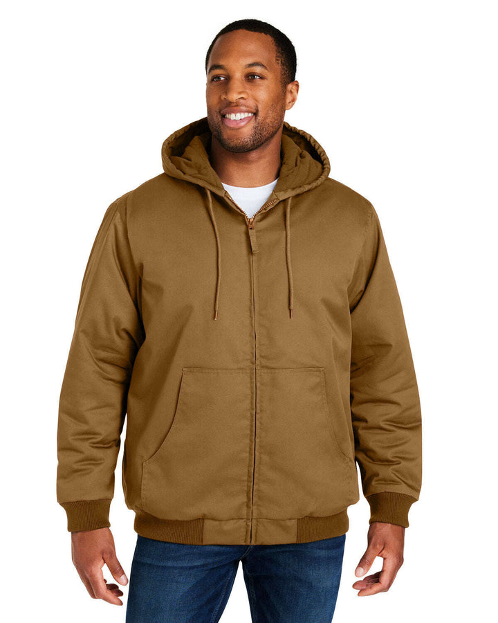 Harriton Unisex ClimaBloc® Heavyweight Hooded Full-Zip Jacket M722 - DUCK BROWN / 5XL - Outerwear