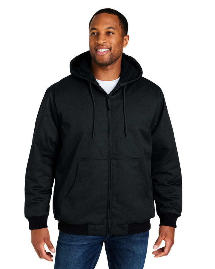 Harriton Unisex ClimaBloc® Heavyweight Hooded Full-Zip Jacket M722 - BLACK / 5XL - Outerwear