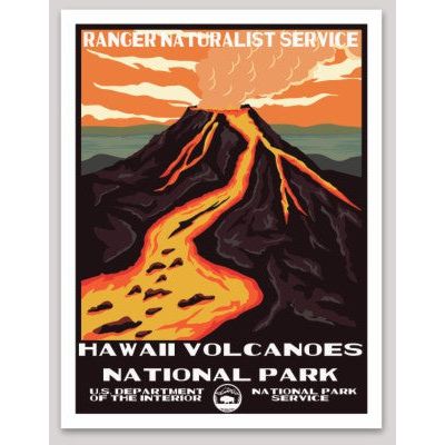 Hawaii Volcanoes National Park WPA Sticker Large - sticker