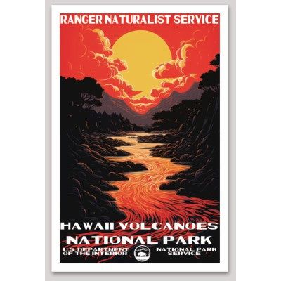 Hawaii Volcanoes National Park WPA Sticker Large - sticker