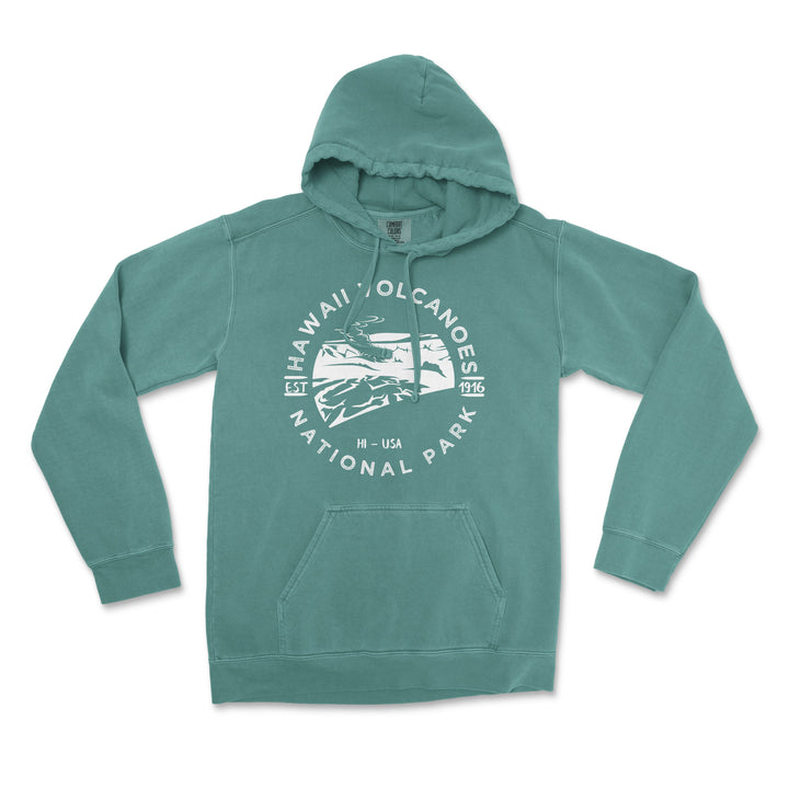 Hawaii Volcanoes of National Park Comfort Colors Hoodie - S / Blue Spruce - hoodie