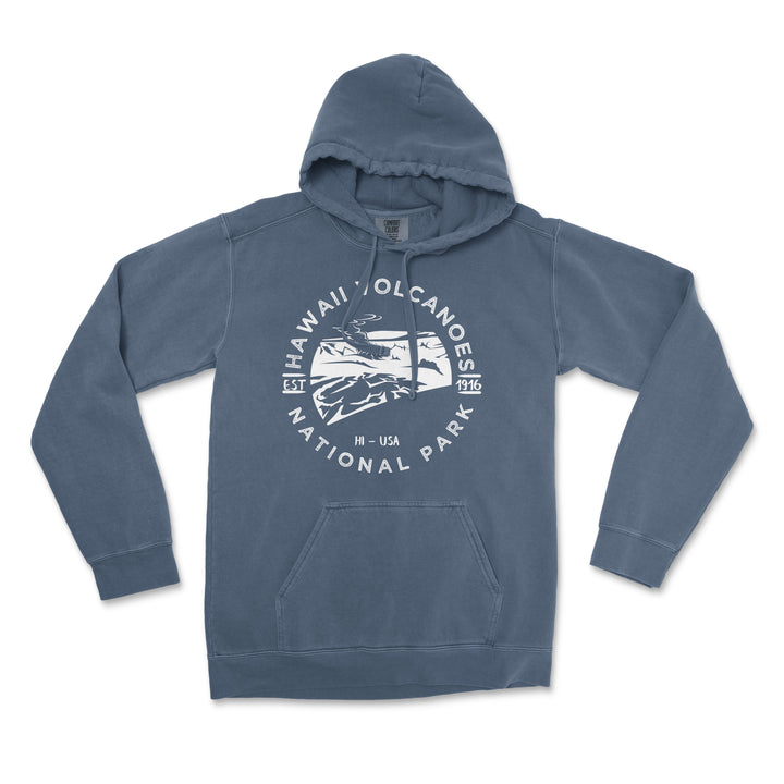 Hawaii Volcanoes of National Park Comfort Colors Hoodie - S / Denim - hoodie