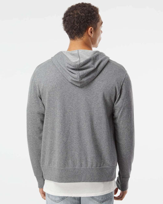 Heathered French Terry Full-Zip Hooded Sweatshirt PRM90HTZ - Full-Zip Hoodie
