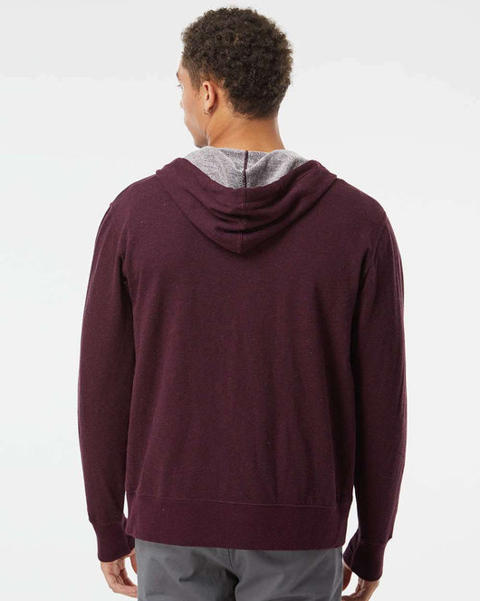 Heathered French Terry Full-Zip Hooded Sweatshirt PRM90HTZ - Full-Zip Hoodie