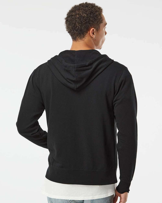Heathered French Terry Full-Zip Hooded Sweatshirt PRM90HTZ - Full-Zip Hoodie