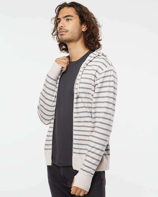 Heathered French Terry Full-Zip Hooded Sweatshirt PRM90HTZ - Full-Zip Hoodie
