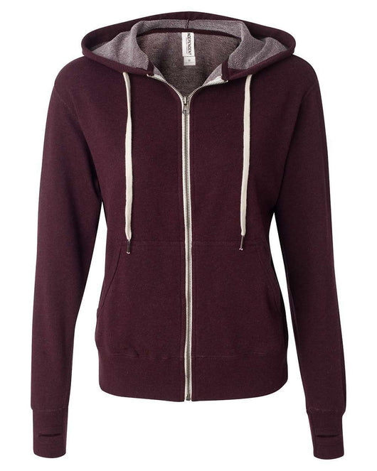 Heathered French Terry Full-Zip Hooded Sweatshirt PRM90HTZ - Full-Zip Hoodie