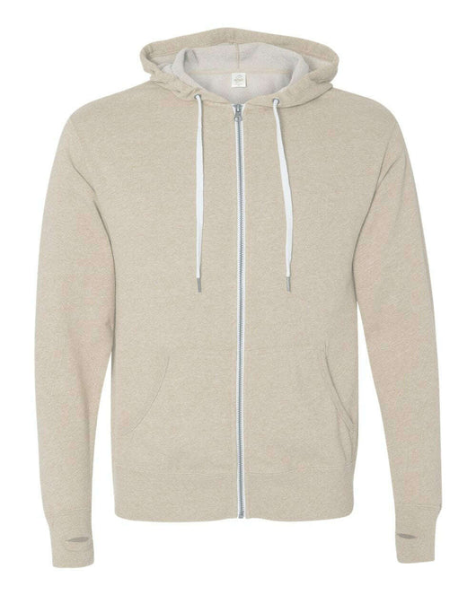 Heathered French Terry Full-Zip Hooded Sweatshirt PRM90HTZ - Full-Zip Hoodie