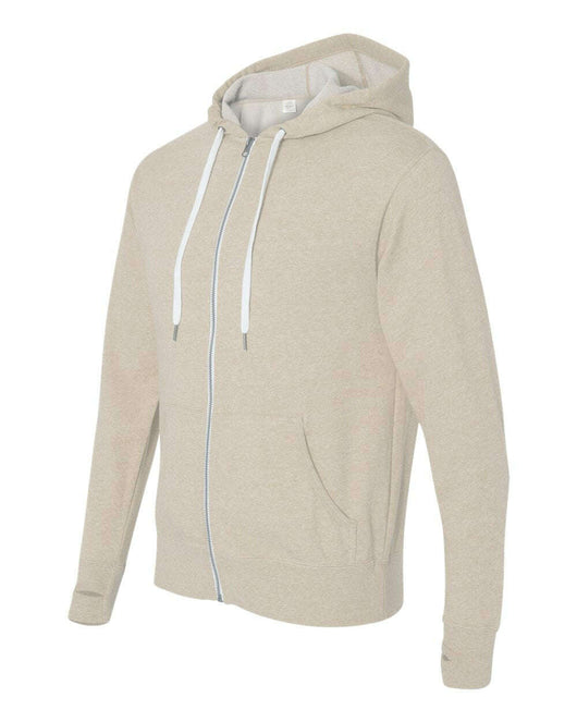 Heathered French Terry Full-Zip Hooded Sweatshirt PRM90HTZ - Full-Zip Hoodie