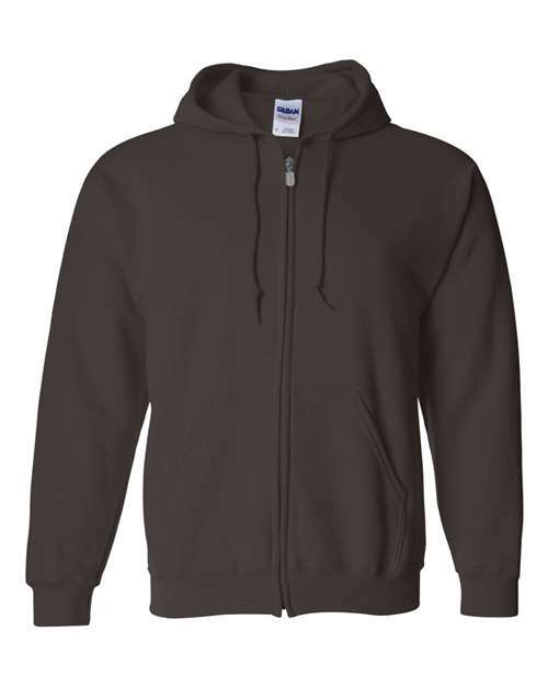 Heavy Blend™ Full-Zip Hooded Sweatshirt - Dark Chocolate - Dark Chocolate / S