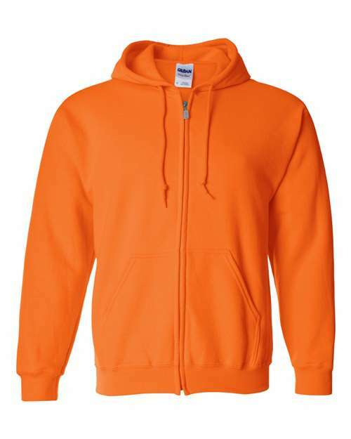 -Heavy Blend™ Full-Zip Hooded Sweatshirt - Safety Orange-torontoscreenprinting.ca