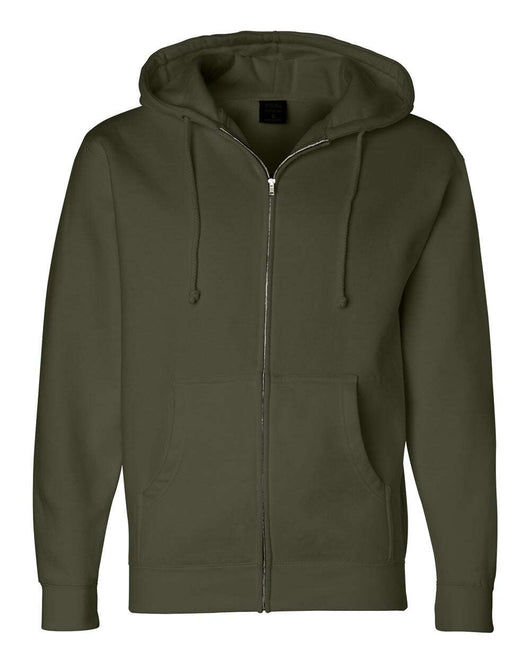 Heavyweight Full-Zip Hooded Sweatshirt - IND4000Z - Army / XS - Full-Zip Hoodie