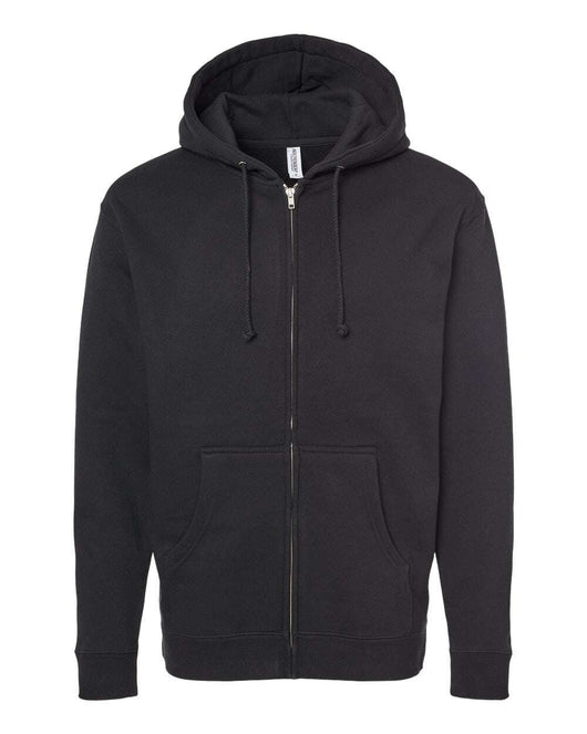 Heavyweight Full-Zip Hooded Sweatshirt - IND4000Z - Black / XS - Full-Zip Hoodie