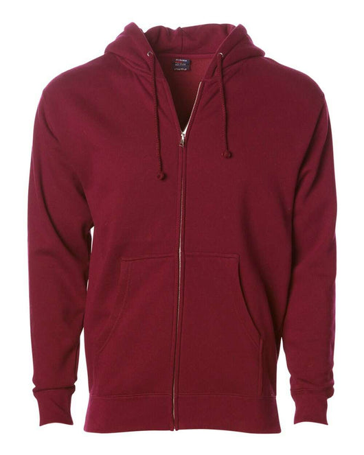 Heavyweight Full-Zip Hooded Sweatshirt - IND4000Z - Cardinal / XS - Full-Zip Hoodie